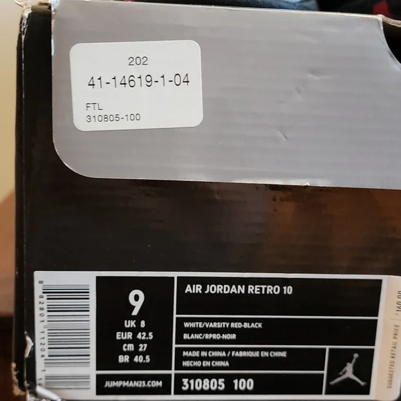 Nike Air Jordan 10 Retro Chicago Sz 9 - Picture 9 of 9